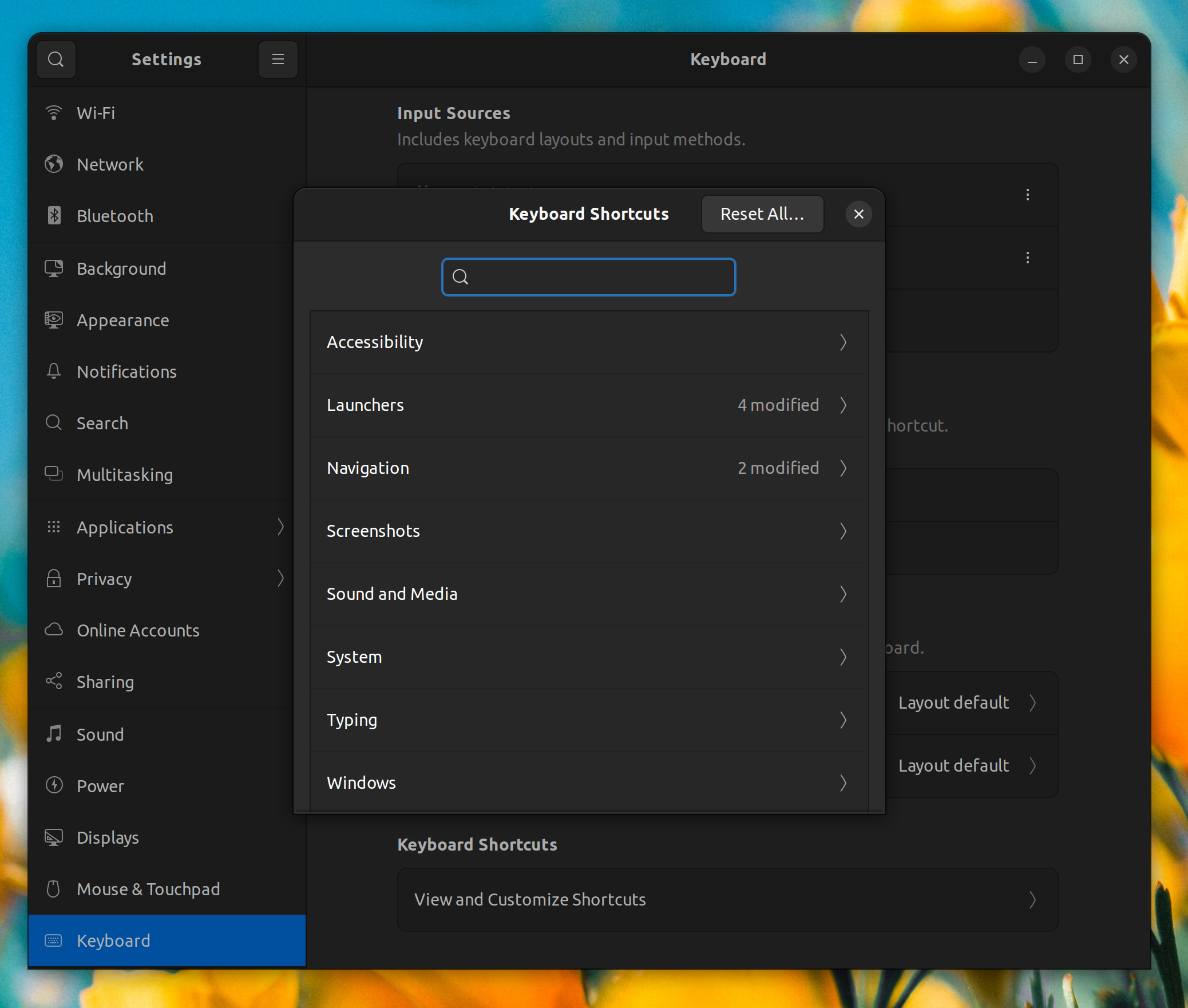 Gnome Keyboard Shortcut Setting